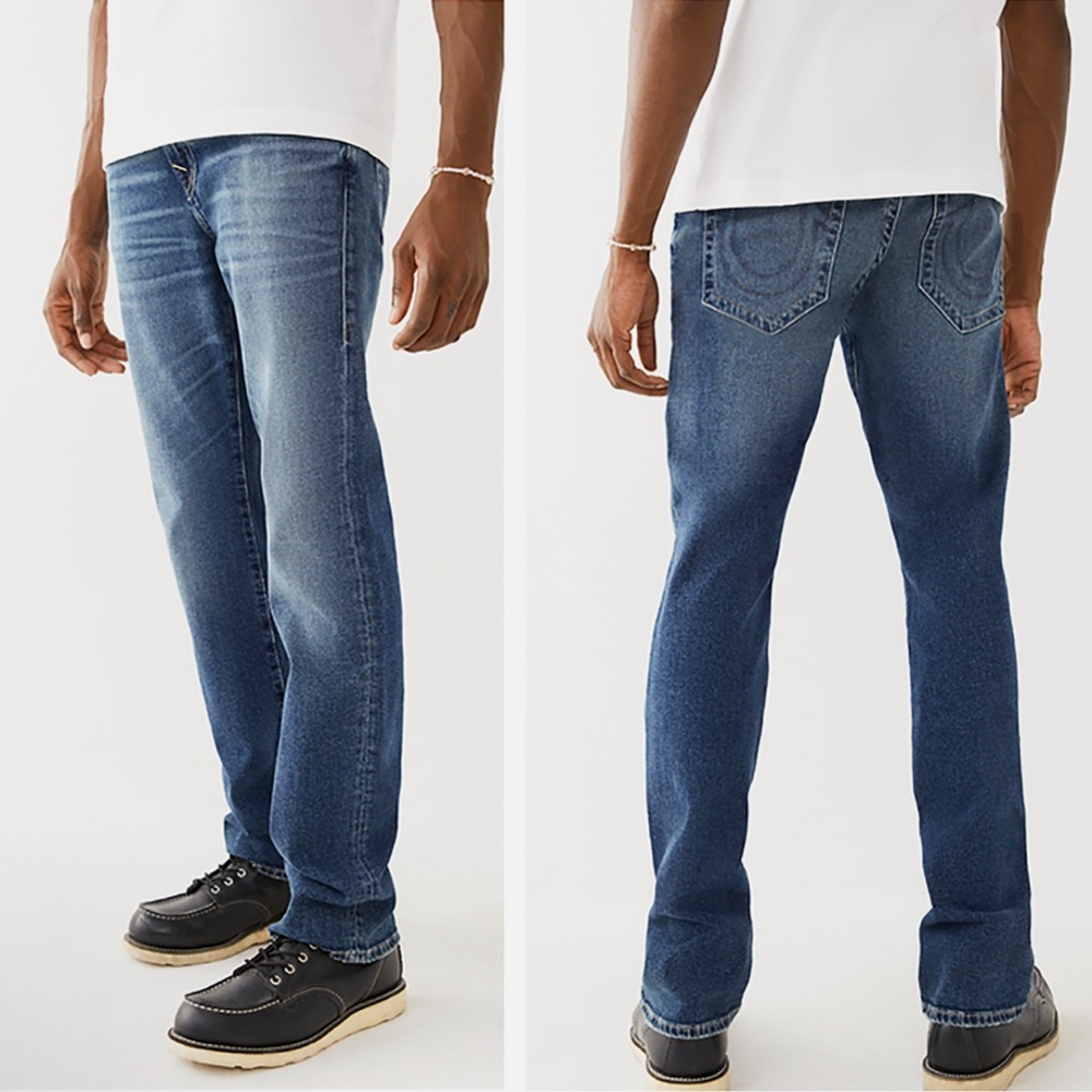 True Religion Mens Jeans Rocco Relaxed Skinny Medium Wash Blue NWT